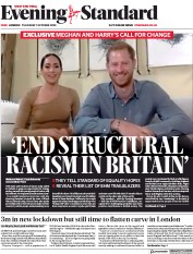 London Evening Standard (UK) Newspaper Front Page for 2 October 2020