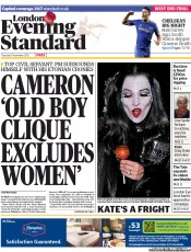 London Evening Standard (UK) Newspaper Front Page for 2 November 2012