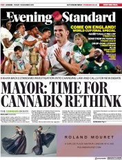 London Evening Standard (UK) Newspaper Front Page for 2 November 2019