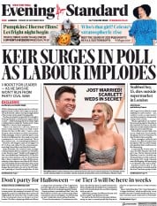London Evening Standard (UK) Newspaper Front Page for 2 November 2020