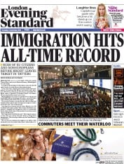 London Evening Standard (UK) Newspaper Front Page for 2 December 2016