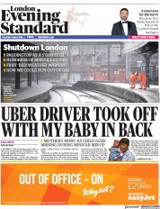 London Evening Standard (UK) Newspaper Front Page for 2 March 2018