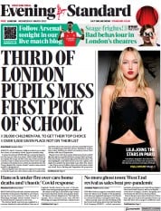 London Evening Standard (UK) Newspaper Front Page for 2 March 2023