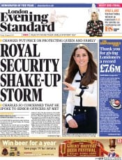 London Evening Standard (UK) Newspaper Front Page for 2 August 2014