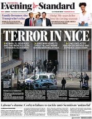 London Evening Standard (UK) Newspaper Front Page for 30 October 2020