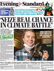 London Evening Standard (UK) Newspaper Front Page for 30 October 2021
