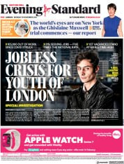 London Evening Standard (UK) Newspaper Front Page for 30 November 2021