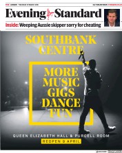 London Evening Standard (UK) Newspaper Front Page for 30 March 2018