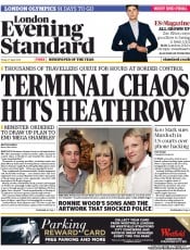 London Evening Standard (UK) Newspaper Front Page for 30 April 2012
