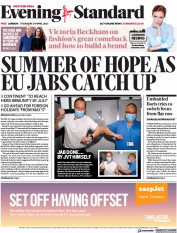 London Evening Standard (UK) Newspaper Front Page for 30 April 2021