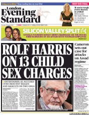 London Evening Standard (UK) Newspaper Front Page for 30 August 2013