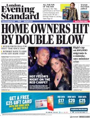 London Evening Standard (UK) Newspaper Front Page for 30 September 2017