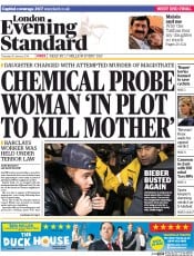 London Evening Standard (UK) Newspaper Front Page for 31 January 2014