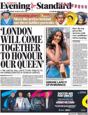 London Evening Standard (UK) Newspaper Front Page for 31 May 2022