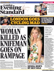 London Evening Standard (UK) Newspaper Front Page for 31 July 2013