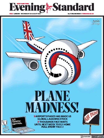 London Evening Standard Newspaper Front Page (UK) for 31 August 2023