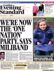 London Evening Standard (UK) Newspaper Front Page for 3 October 2012
