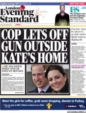 London Evening Standard Newspaper Front Page (UK) for 3 November 2012