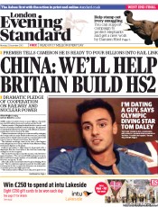 London Evening Standard (UK) Newspaper Front Page for 3 December 2013