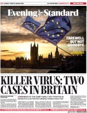 London Evening Standard (UK) Newspaper Front Page for 3 February 2020