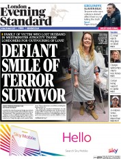London Evening Standard (UK) Newspaper Front Page for 3 April 2017