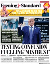 London Evening Standard (UK) Newspaper Front Page for 3 June 2020