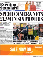 London Evening Standard (UK) Newspaper Front Page for 4 January 2017