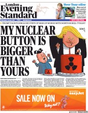 London Evening Standard (UK) Newspaper Front Page for 4 January 2018