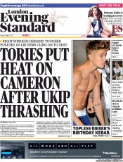 London Evening Standard (UK) Newspaper Front Page for 4 March 2013
