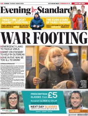 London Evening Standard (UK) Newspaper Front Page for 4 March 2020