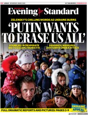 London Evening Standard (UK) Newspaper Front Page for 4 March 2022