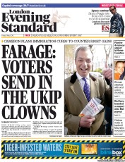 London Evening Standard (UK) Newspaper Front Page for 4 May 2013
