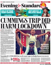 London Evening Standard (UK) Newspaper Front Page for 4 June 2020