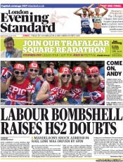 London Evening Standard (UK) Newspaper Front Page for 4 July 2013