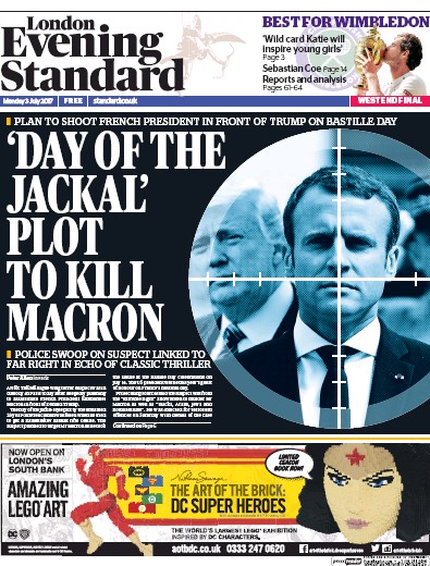 London Evening Standard Newspaper Front Page (UK) for 4 July 2017
