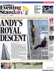 London Evening Standard (UK) Newspaper Front Page for 4 September 2012
