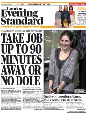 London Evening Standard (UK) Newspaper Front Page for 5 October 2011