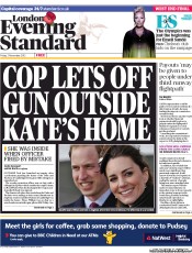 London Evening Standard (UK) Newspaper Front Page for 5 November 2012