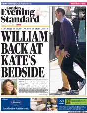 London Evening Standard Newspaper Front Page (UK) for 5 December 2012