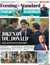 London Evening Standard (UK) Newspaper Front Page for 5 December 2019