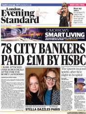 London Evening Standard Newspaper Front Page (UK) for 5 March 2013