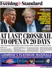 London Evening Standard (UK) Newspaper Front Page for 5 May 2022