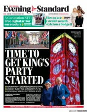 London Evening Standard (UK) Newspaper Front Page for 5 May 2023