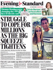 London Evening Standard (UK) Newspaper Front Page for 5 July 2022