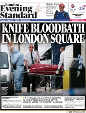 London Evening Standard (UK) Newspaper Front Page for 5 August 2016