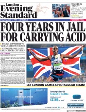 London Evening Standard (UK) Newspaper Front Page for 5 August 2017