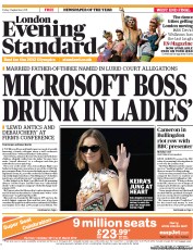 London Evening Standard (UK) Newspaper Front Page for 5 September 2011