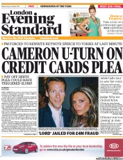 London Evening Standard (UK) Newspaper Front Page for 6 October 2011
