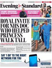 London Evening Standard (UK) Newspaper Front Page for 6 October 2018