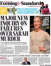 London Evening Standard (UK) Newspaper Front Page for 6 October 2021